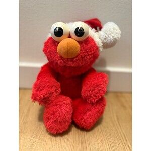 Vintage 1997 Tyco Elmo Plush with Santa Hat